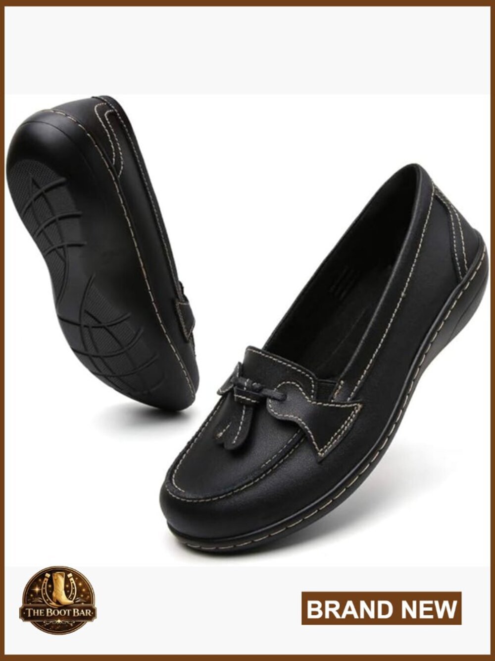 Genuine Leather Penny Loafers Slip On Memory Foam Comfort Flat Shoes